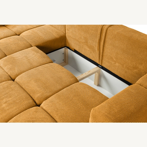 Fumo Komfortowa sofa narożna pikowana Tkanina Onega 19
